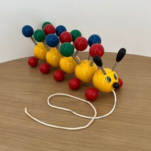 Vintage Kouvalias Silkworm Pull Toy